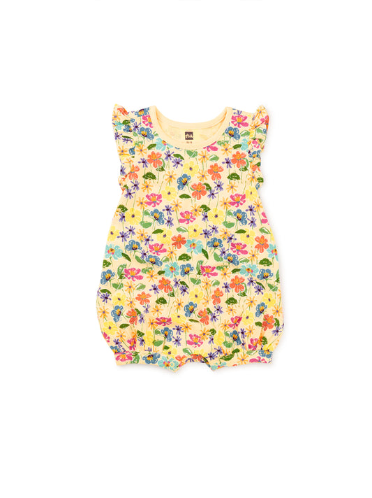 Sketched Wild Cosmo Floral Flutter Baby Romper