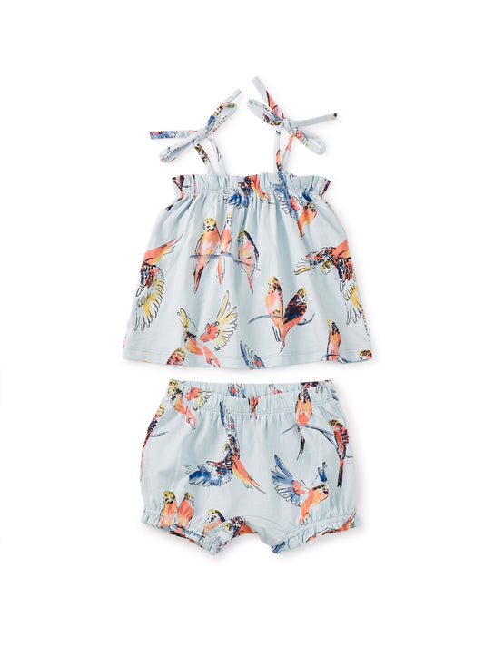 Pop Parrots Tie Shoulder Strap Baby Set