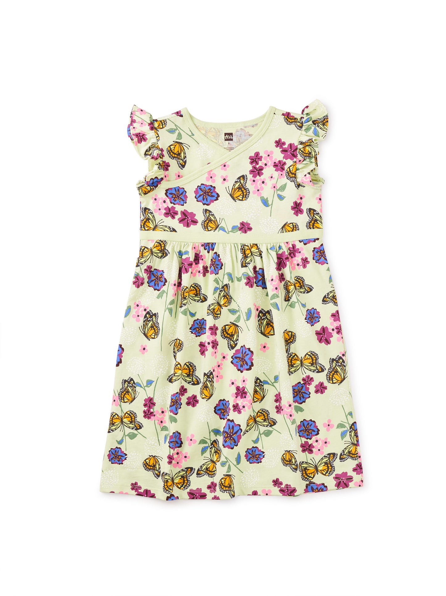 Monarchs in the Cosmos Wrap Neck Dress