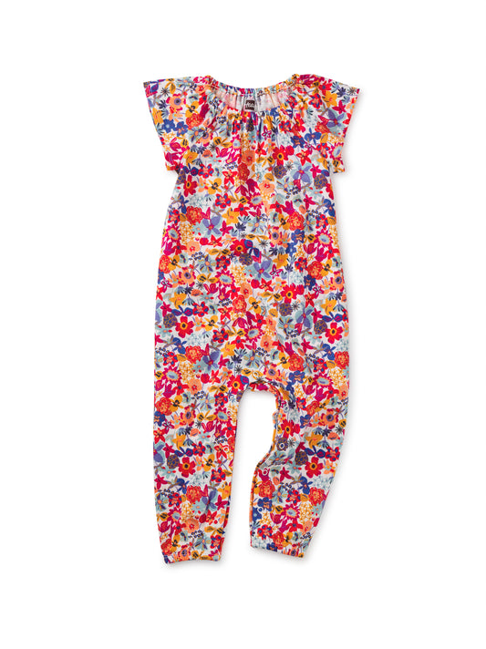 Flores Silvestres in Chalk Flutter Sleeve Romper