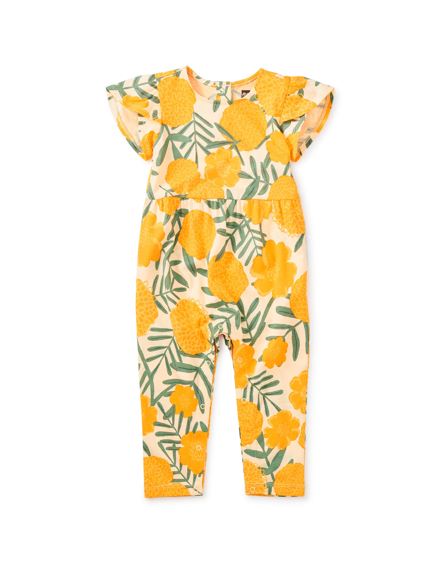 Marigold Delight Tulip Sleeve Baby Romper