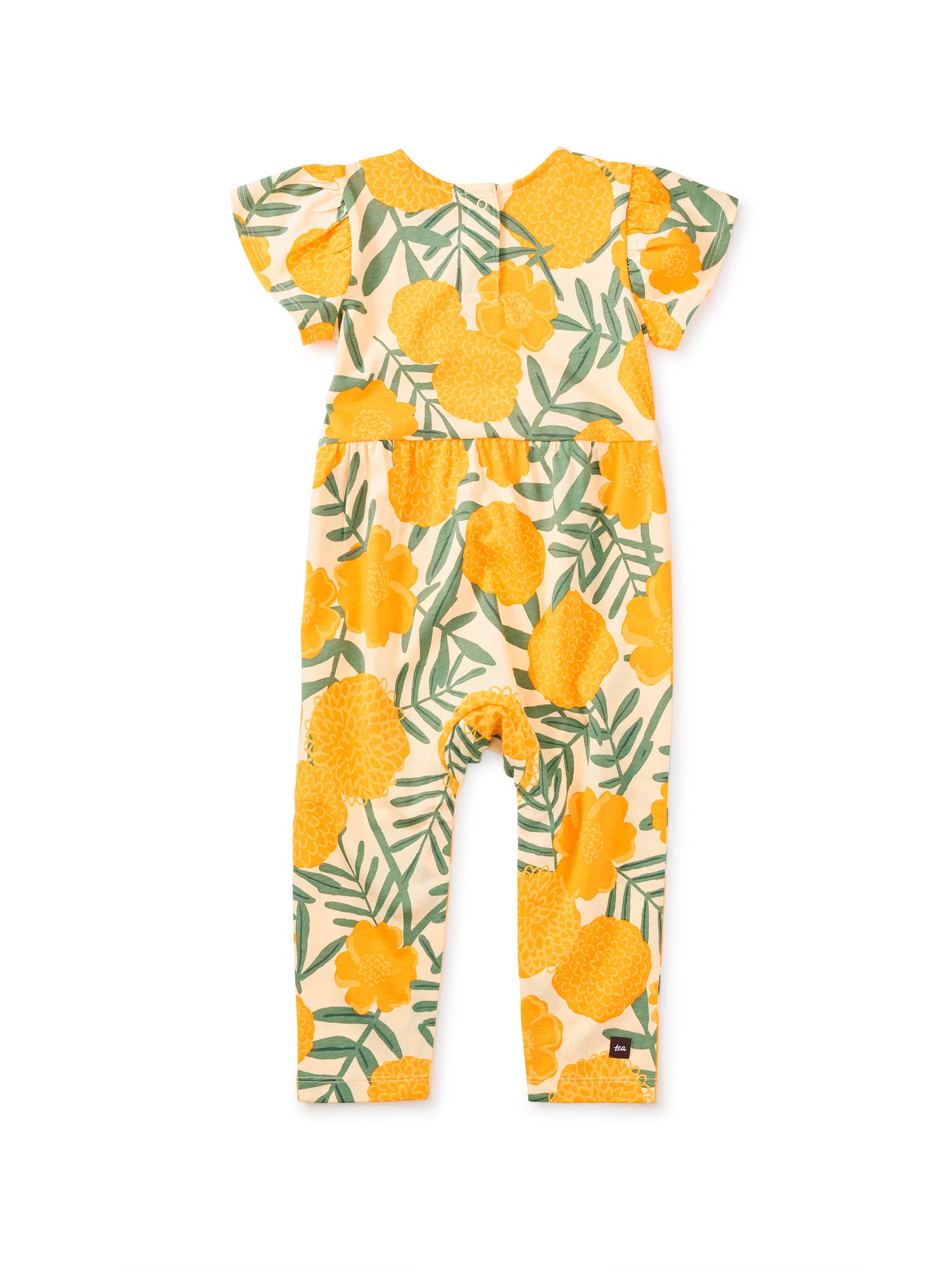Marigold Delight Tulip Sleeve Baby Romper