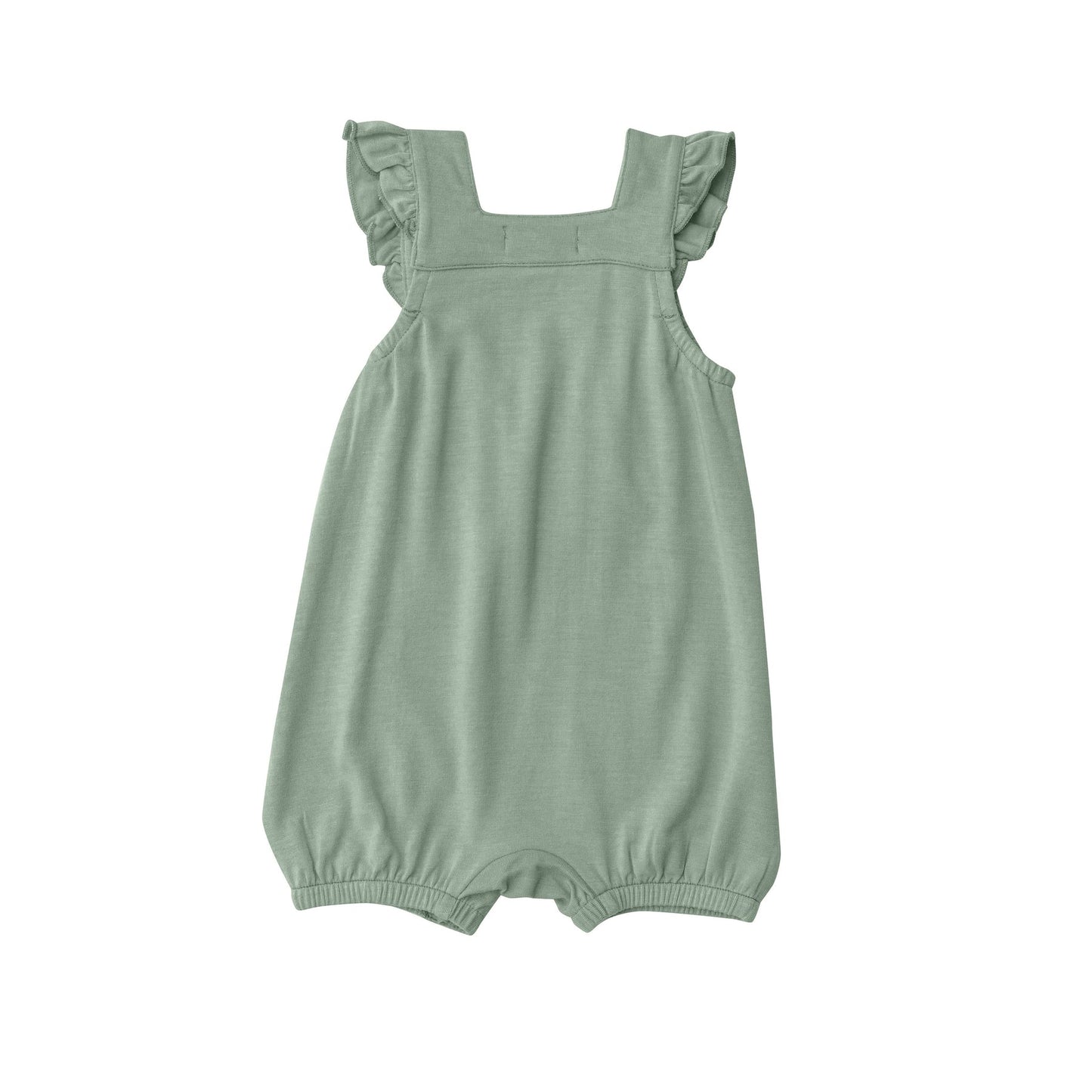 Laurel Green Smocked Front Overall Shortie
