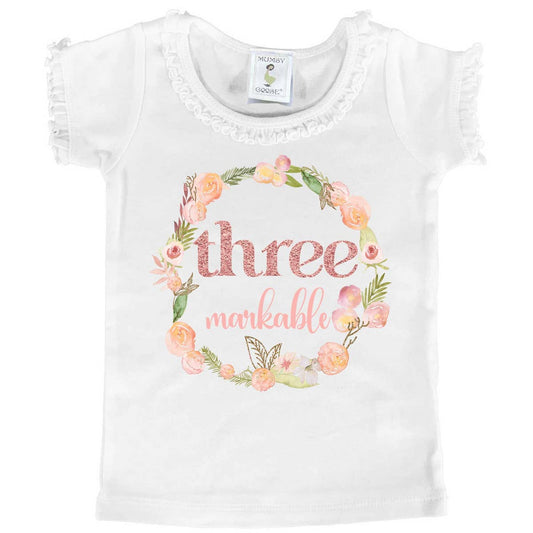 "THREEmarkable" Third Birthday Tee - Mumsy Goose