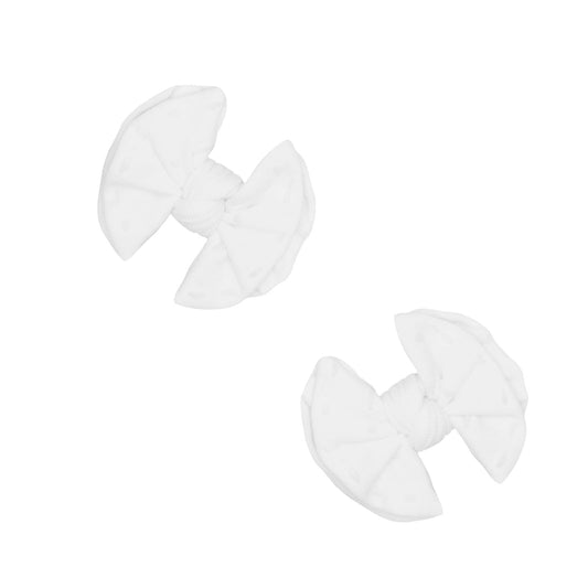 2pk Baby Shab Clips - White Dot