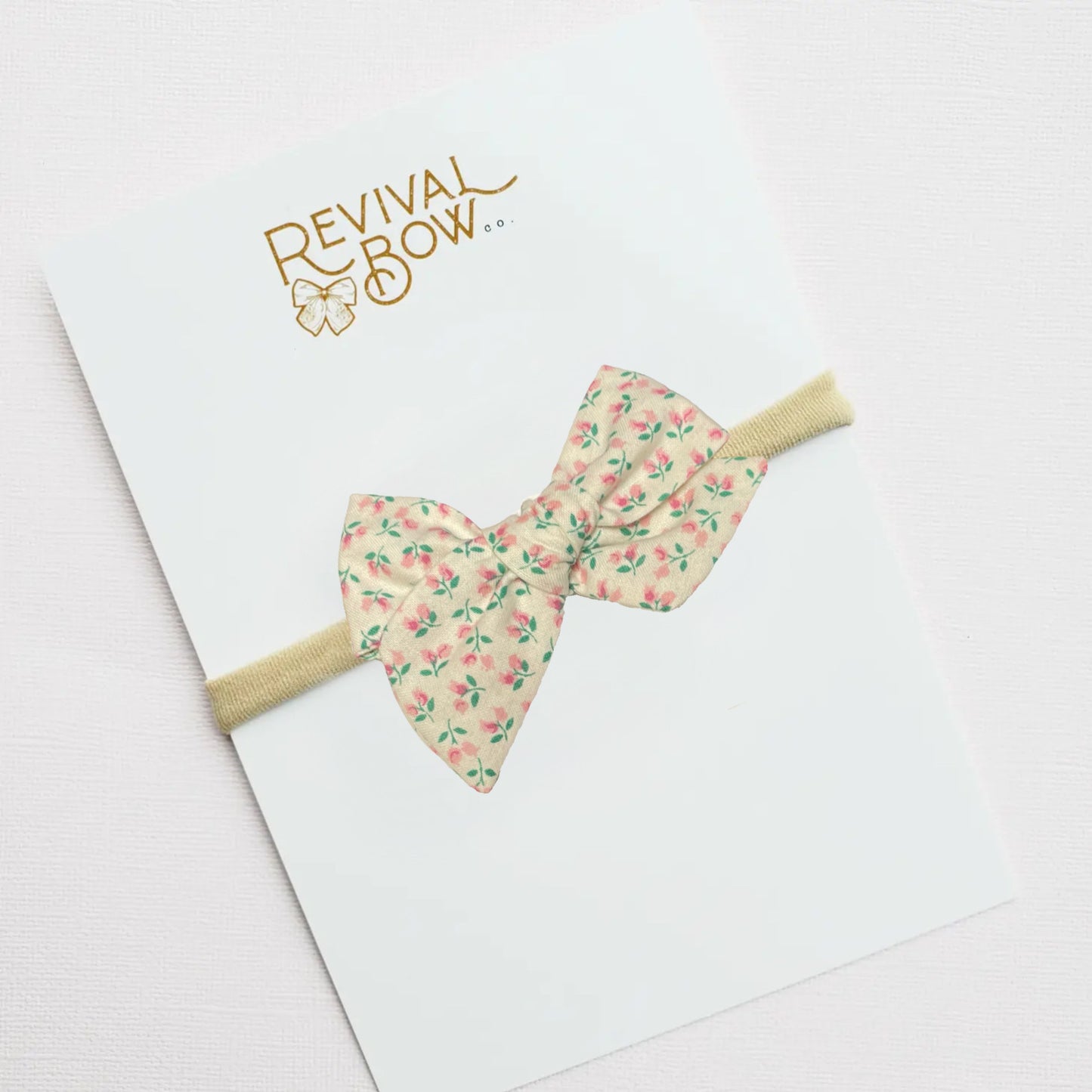 Amelia Floral Small Pinwheel Bow on Nylon Headband