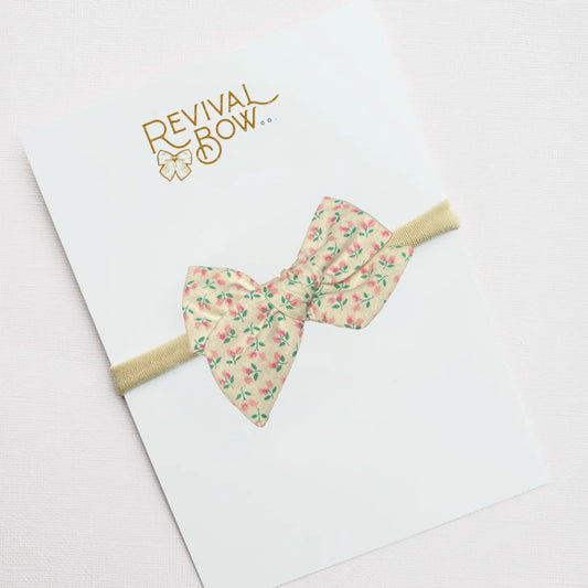 Amelia Floral Small Pinwheel Bow on Nylon Headband