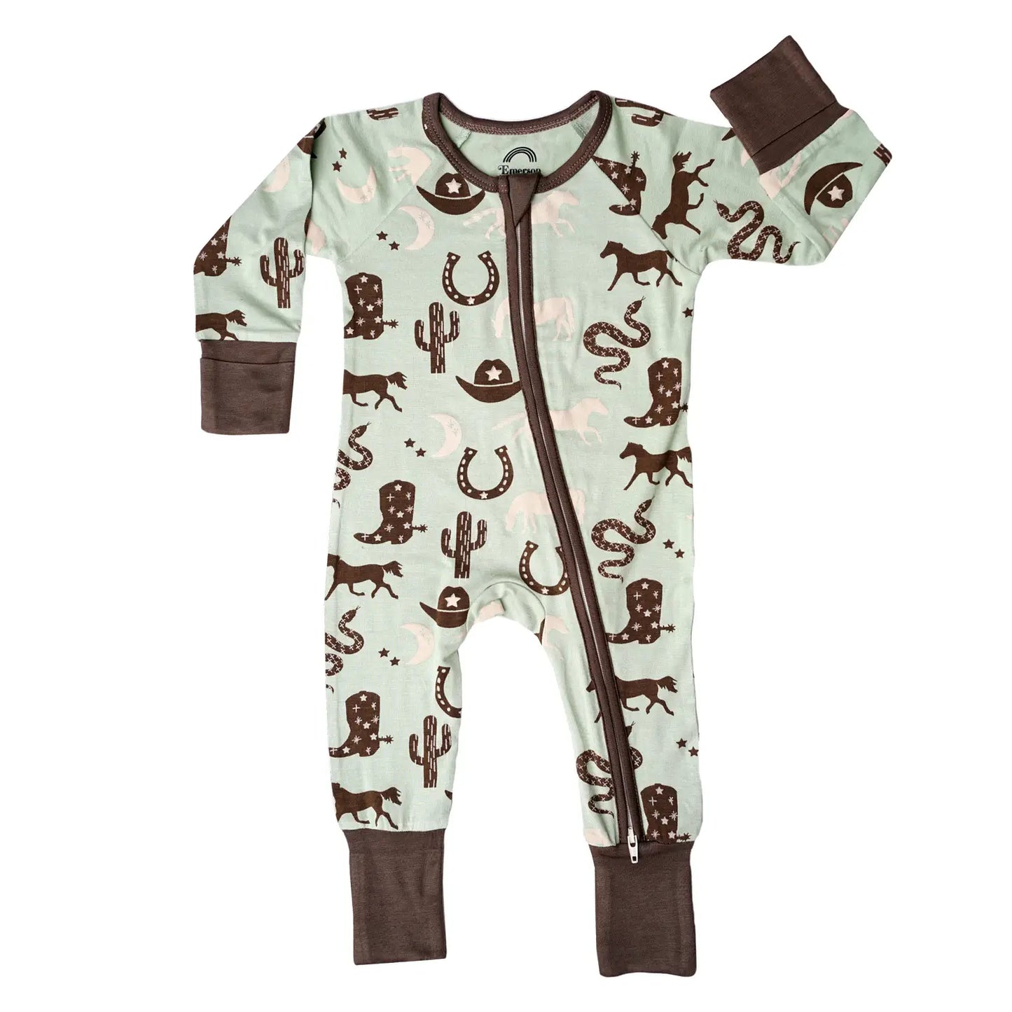 Giddy Up Bamboo Convertible Footed Romper