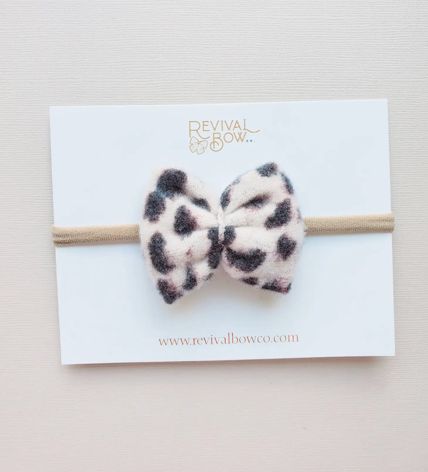 Super Soft Leopard Mini Bow on Nylon Headband