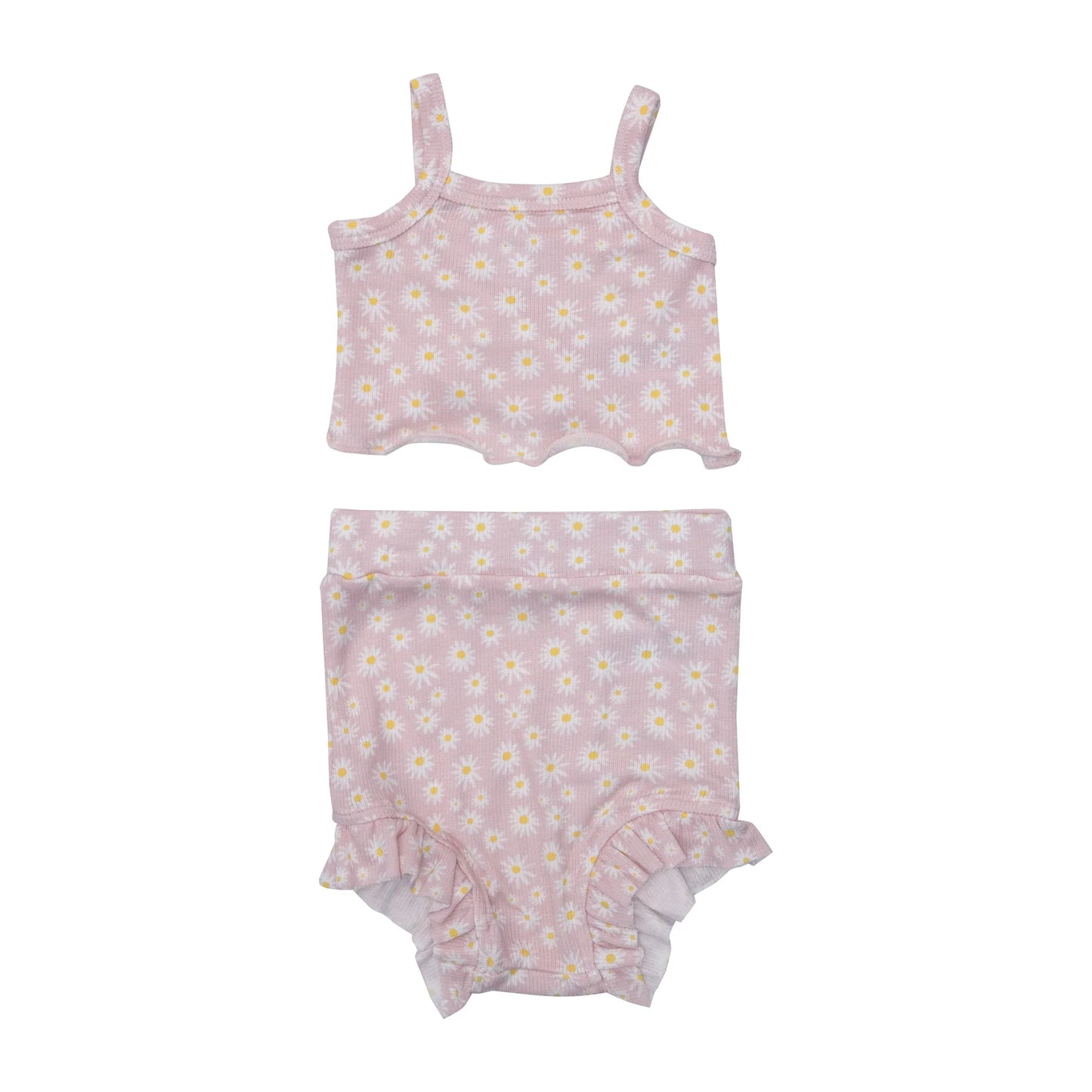 Little Daisy Rib Crop Top & High Waist Short