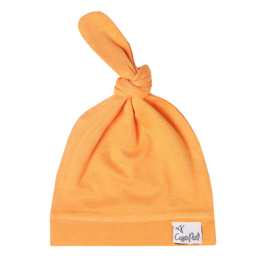 Copper Pearl Top Knot Hat 0-4m - Solar
