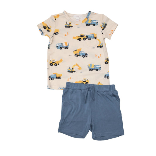 Construction Trucks Crew Neck Tee & Short Set