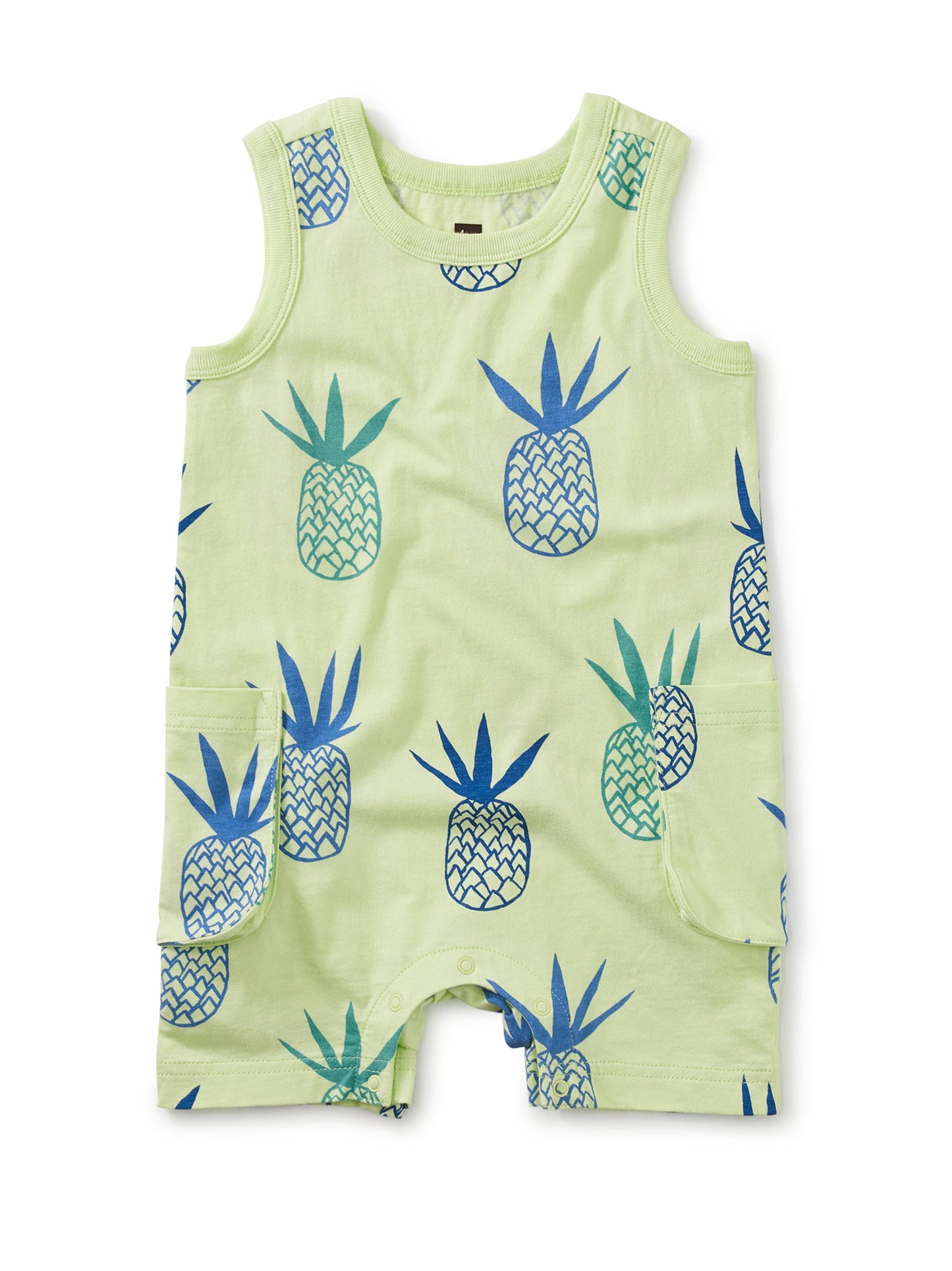 Cargo Pocket Tank Baby Romper - Pineapples in Portugal