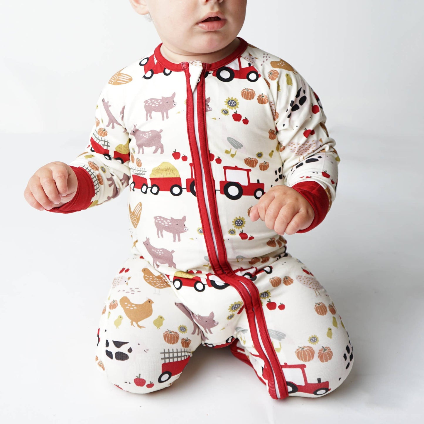 Farm Friends Bamboo Convertible Footie Pajama