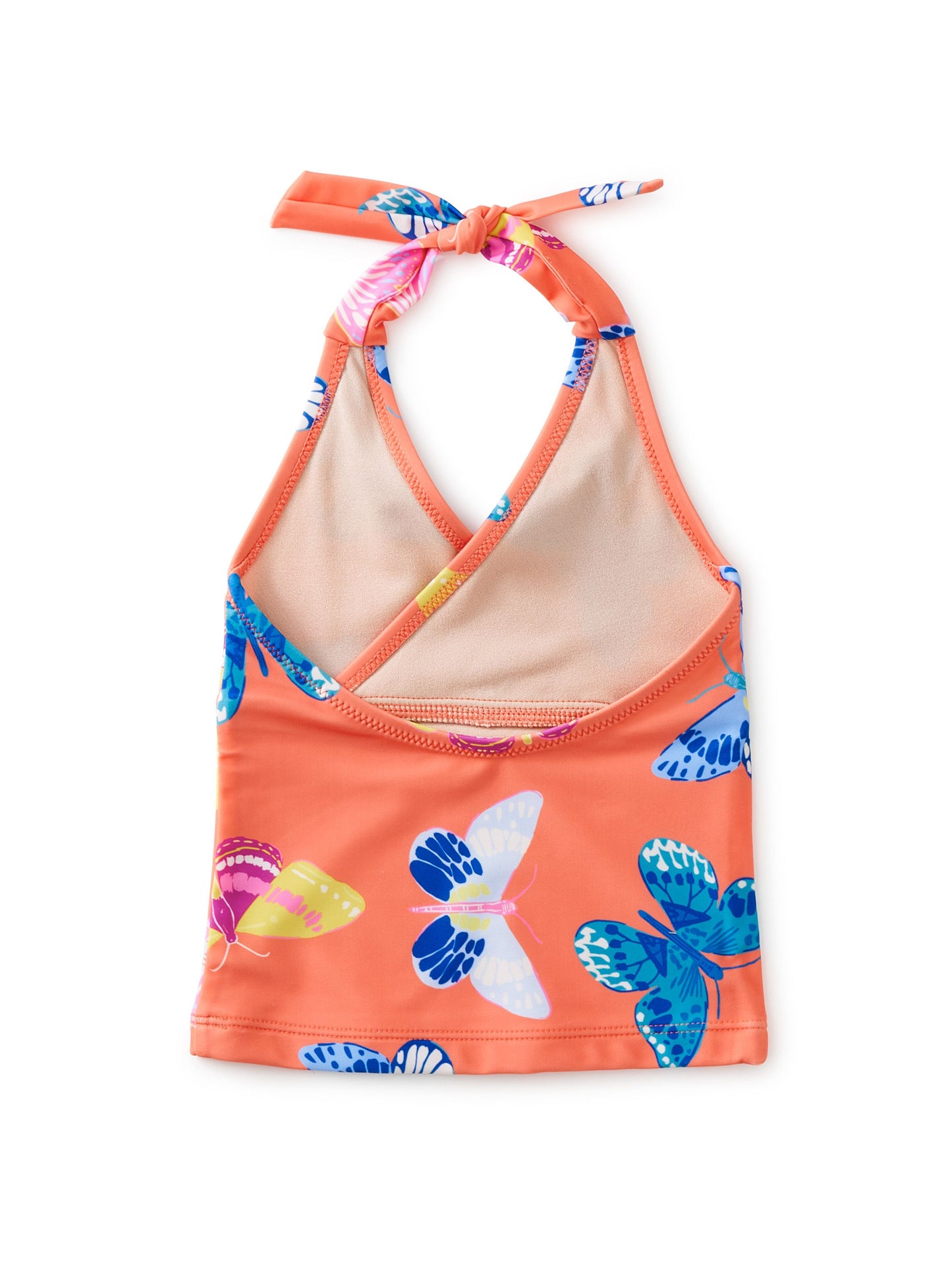Butterfly Glow Tankini with Peach Blossom Ruffled Bikini Bottoms