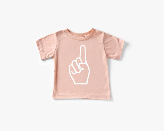 "1" Modern Type 1st Birthday Shirt - Peach