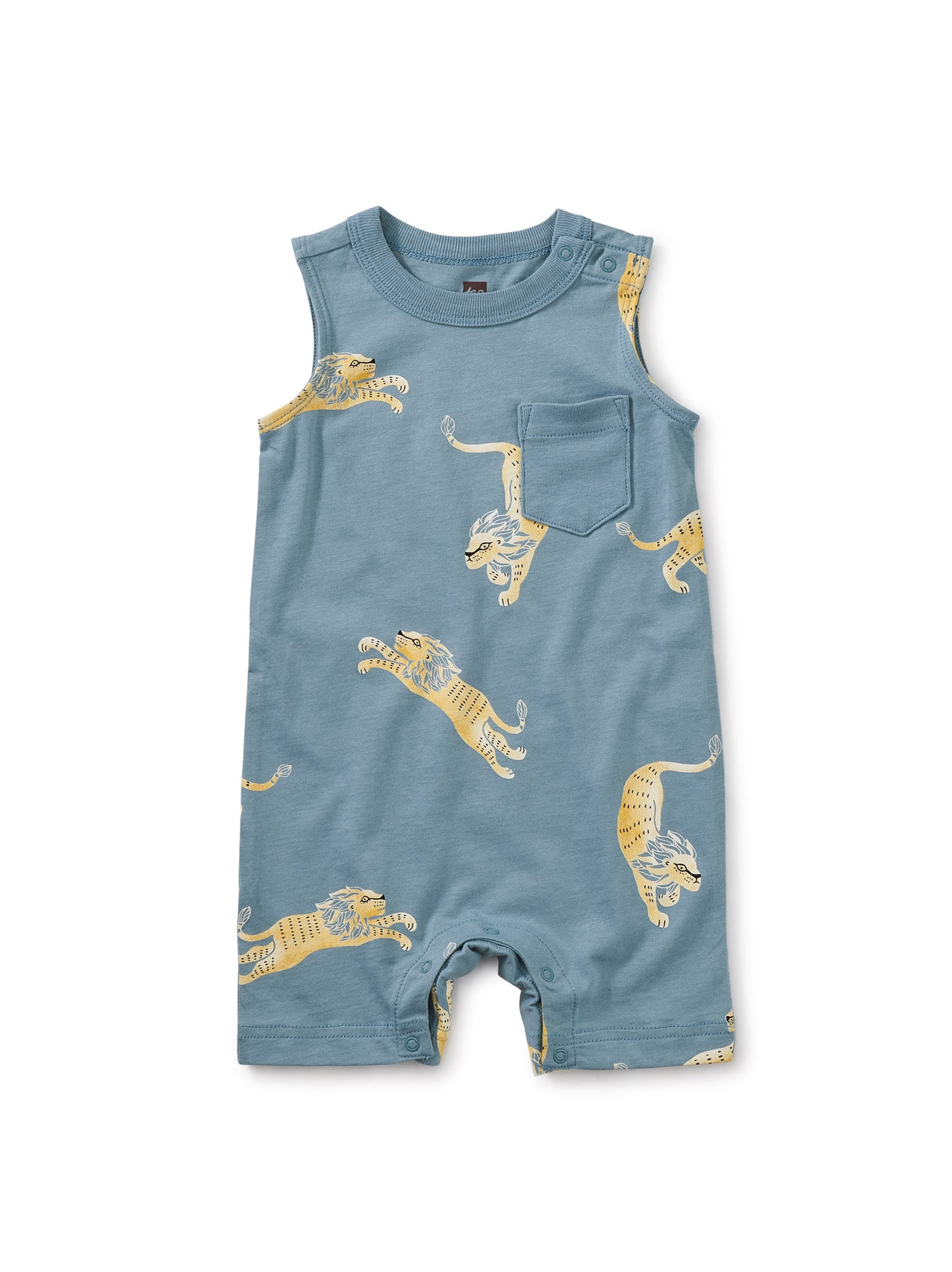 Pocket Tank Baby Romper - Barbary Lion