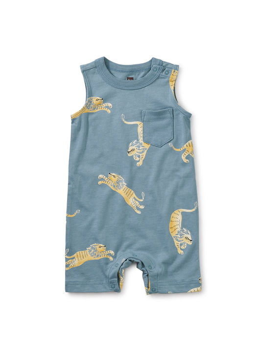 Pocket Tank Baby Romper - Barbary Lion