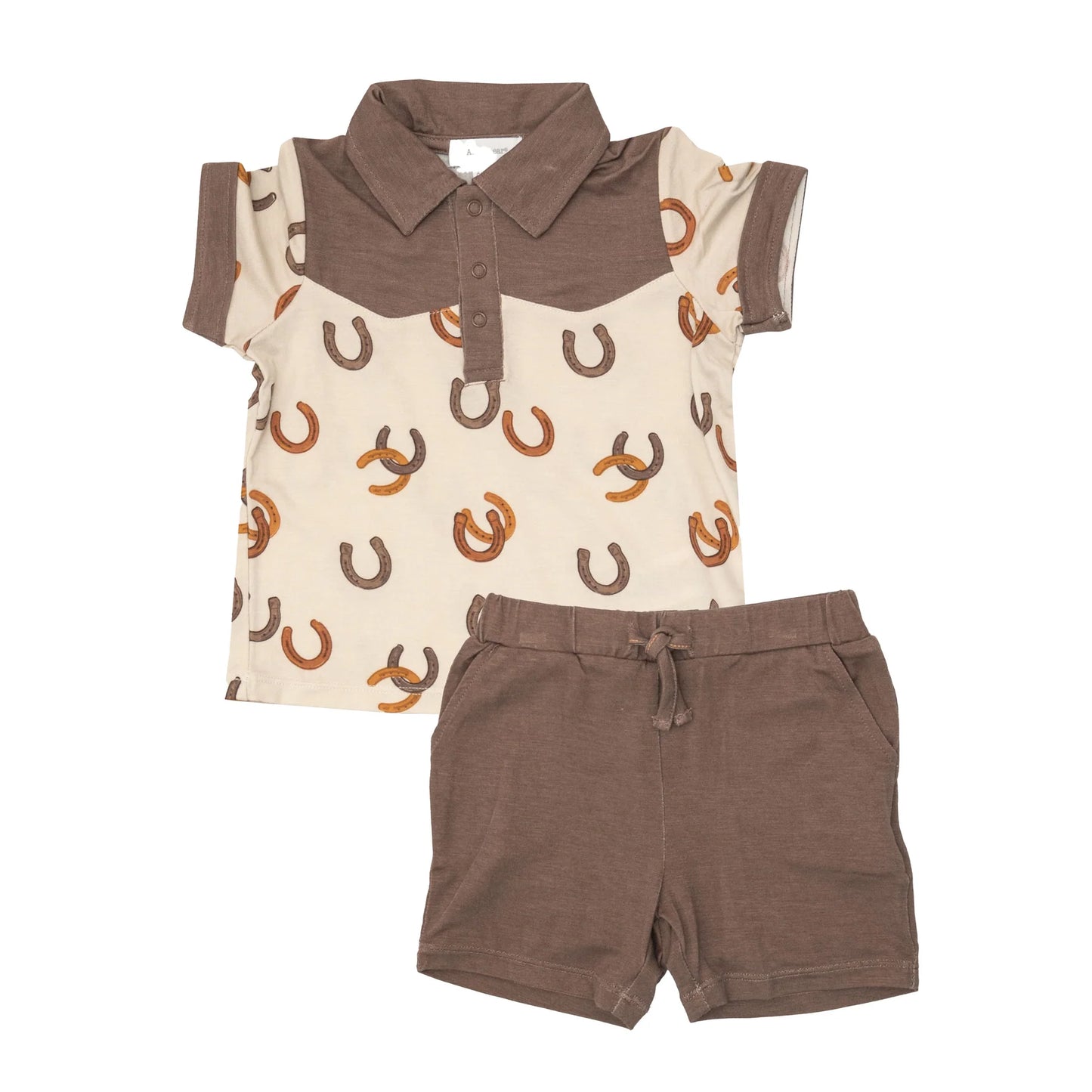 Lucky Horseshoe Cowboy Polo & Short Set