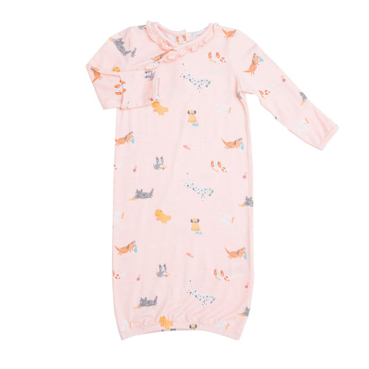 Puppy Play Kimono Gown Pink