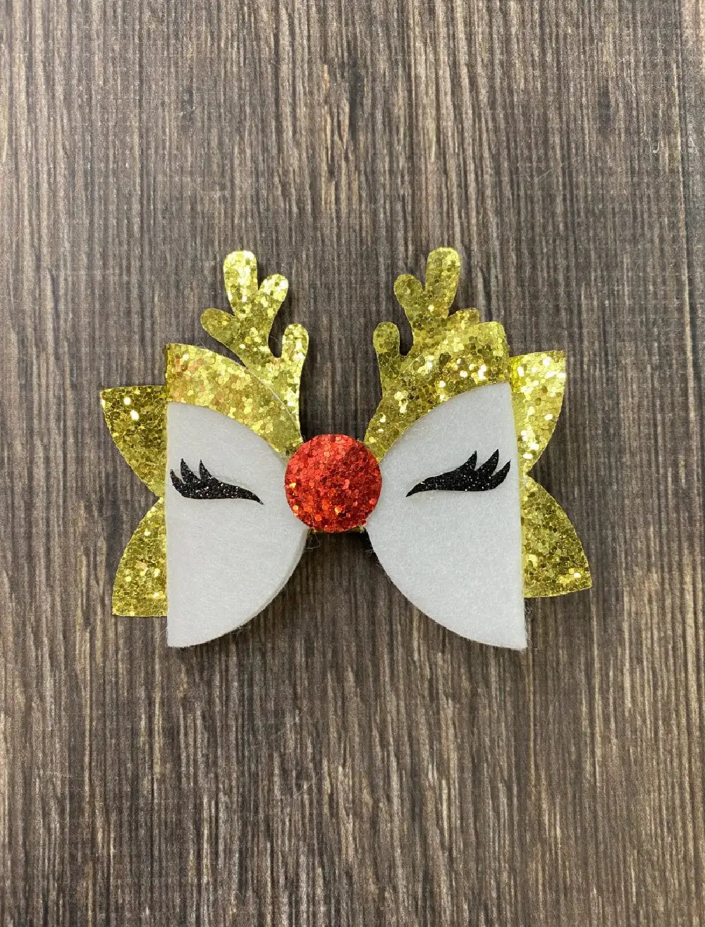 Glittery Reindeer Bow Clippie