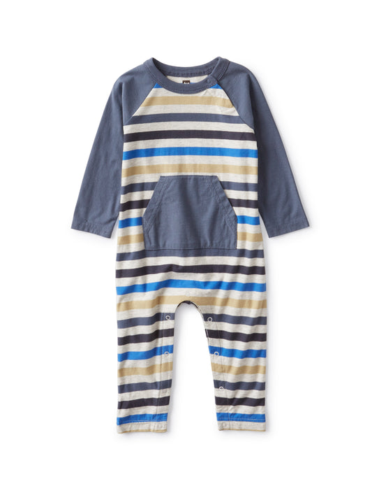 Kangaroo Pocket Baby Romper - Light Grey Heather
