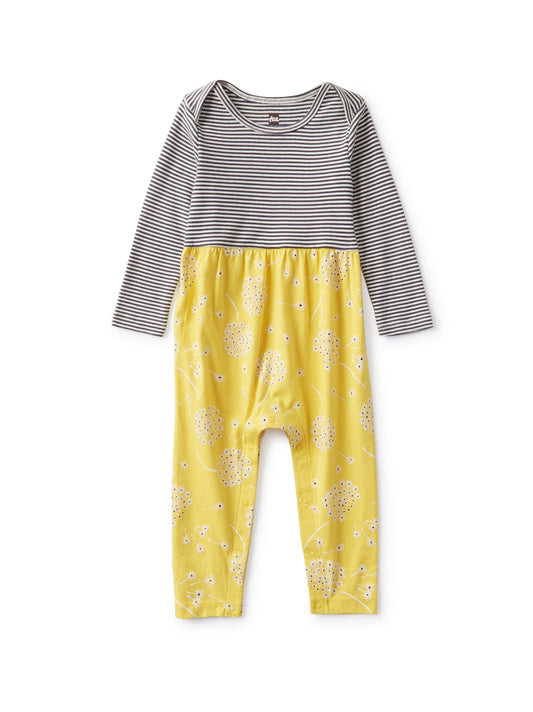 Print Mix Romper - Tossed Dandelions