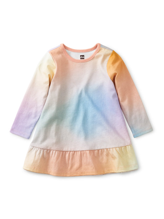 Ruffle Hem Swing Baby Dress in Rainbow Gradient