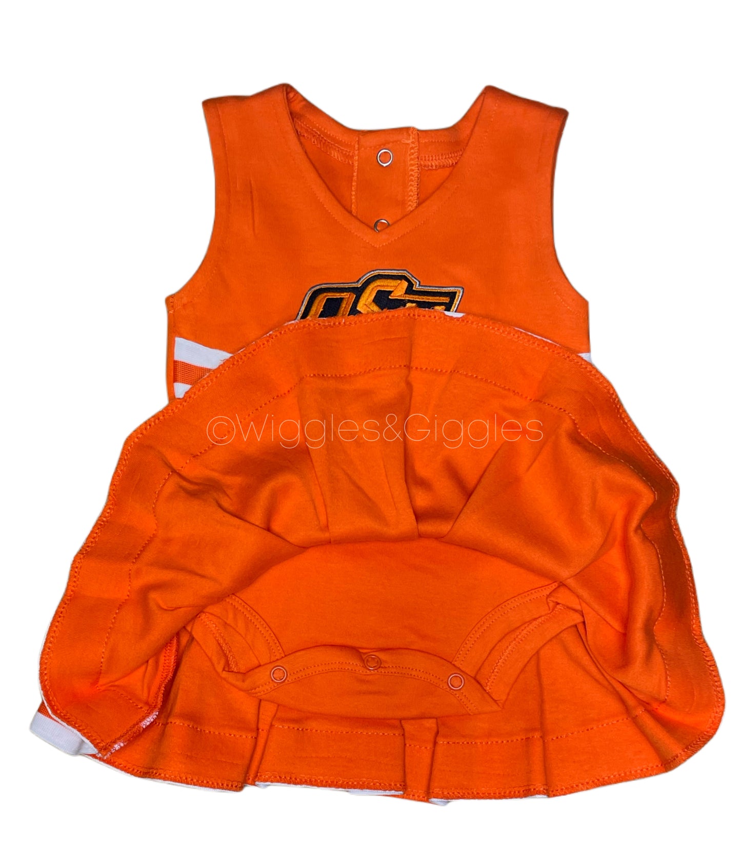Cheerleader Bodysuit Dress - Orange/Orange - OSU