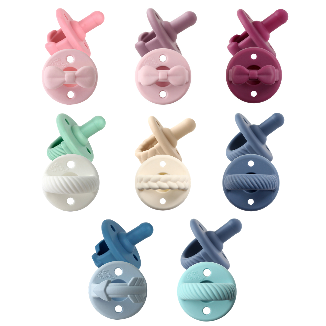 Sweetie Soother Pacifier 2-pack - Robin's Egg Blue + Navy Cables
