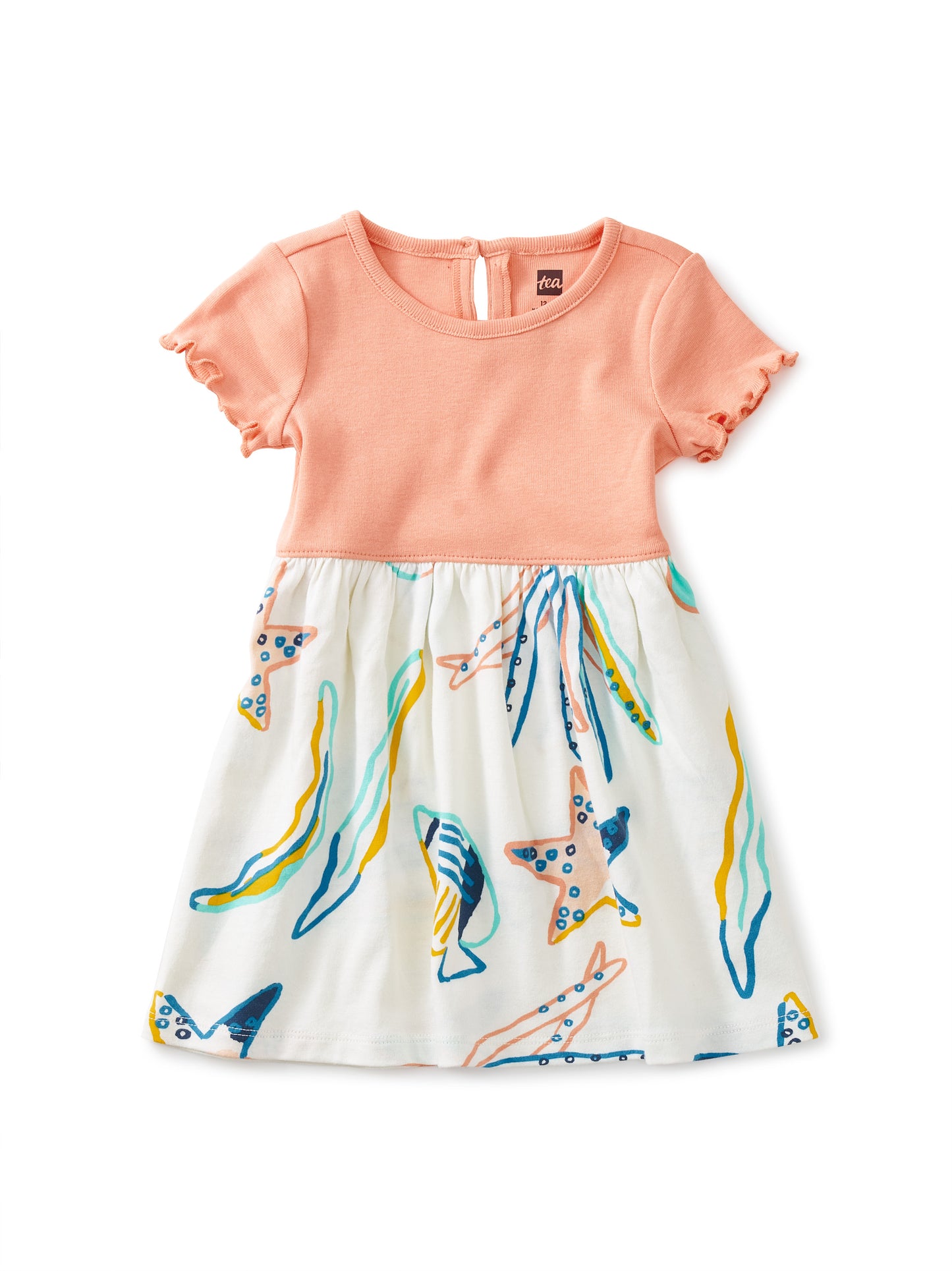 Caribbean Reef in Chalk Empire Baby Dress