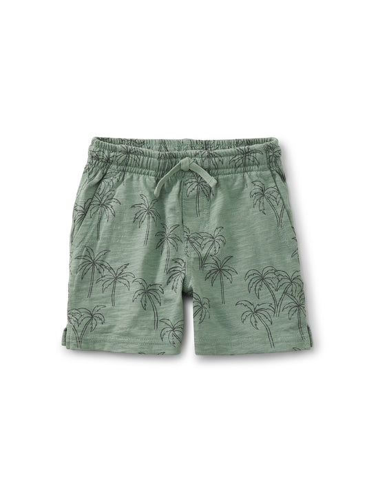Tonal Palm Trees Knit Shortie