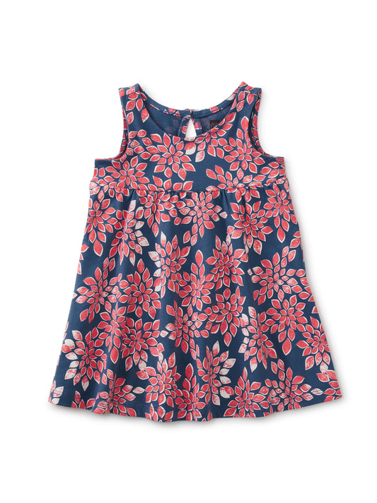 Block Print Leaf Twirl Tank Baby Dress