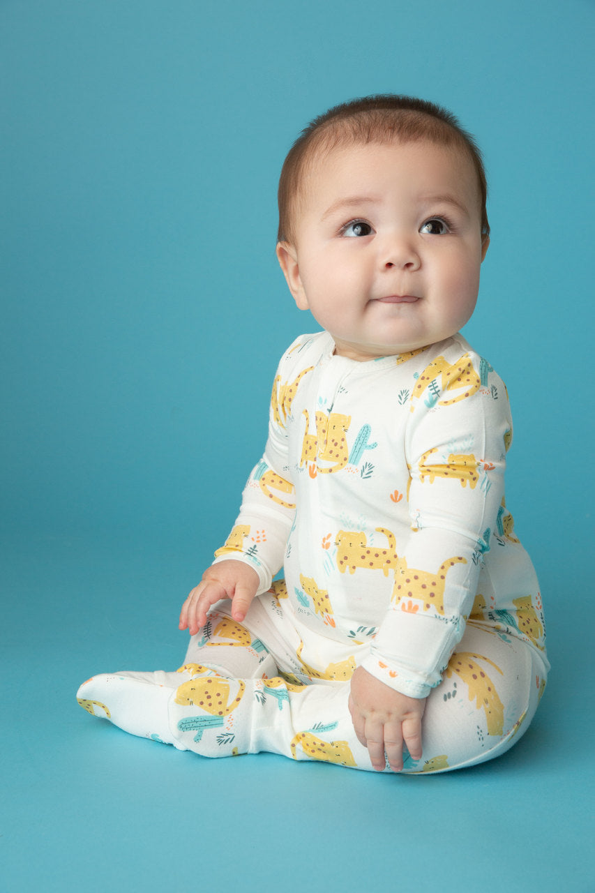 Angel Dear Zipper Footie - Cheetah