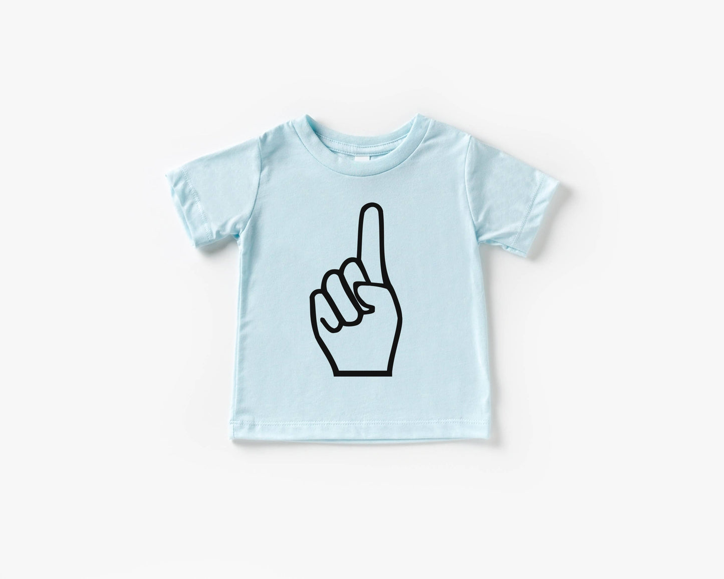 "1" Modern Type 1st Birthday Shirt - Icy Blue
