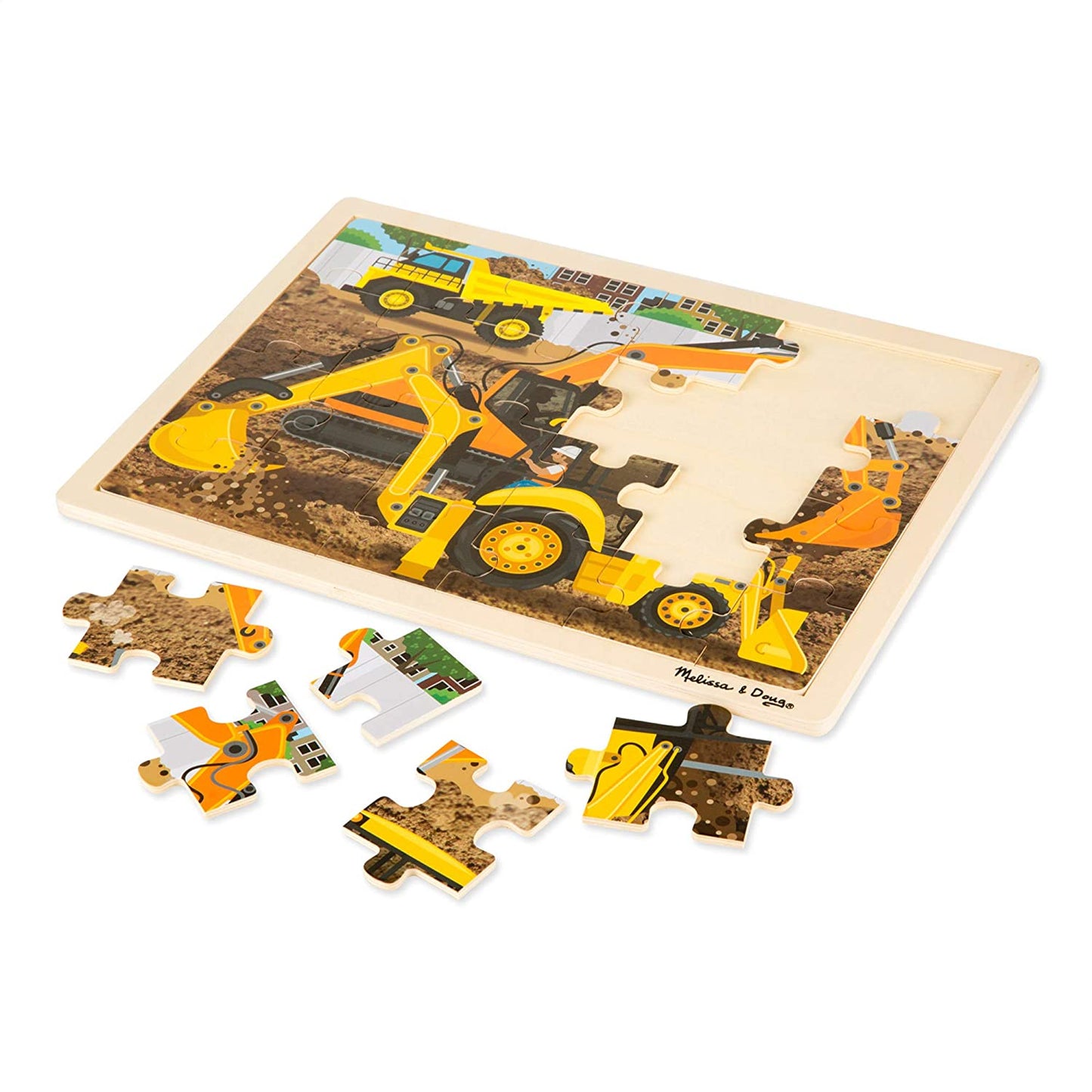 Construction Wooden Jigsaw Puzzle 24pc - Melissa & Doug