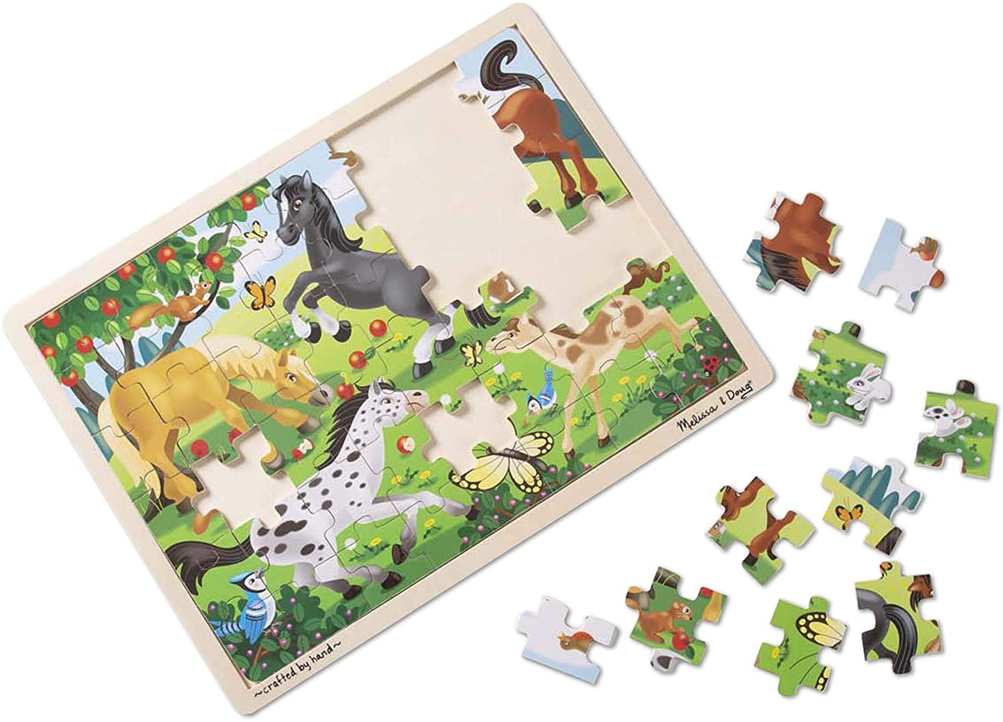 Frolicking Horses 48pc Wooden Jigsaw Puzzle
