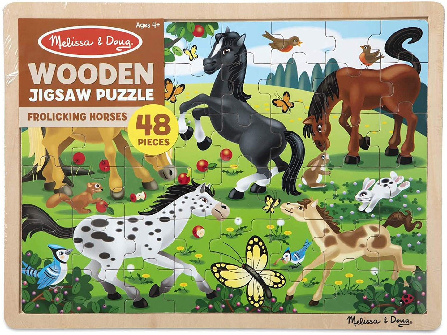 Frolicking Horses 48pc Wooden Jigsaw Puzzle