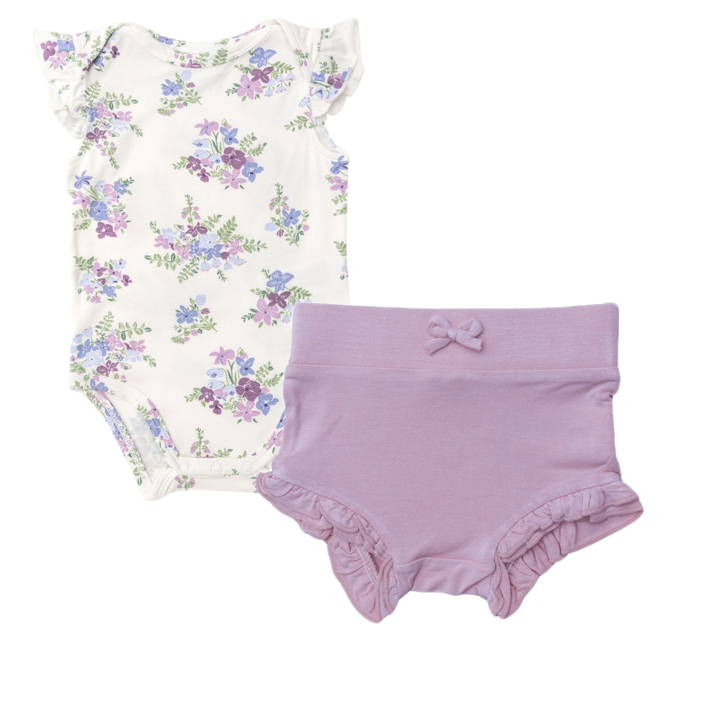 Lily of the Valley/Lavender Herb High Waisted Short Set