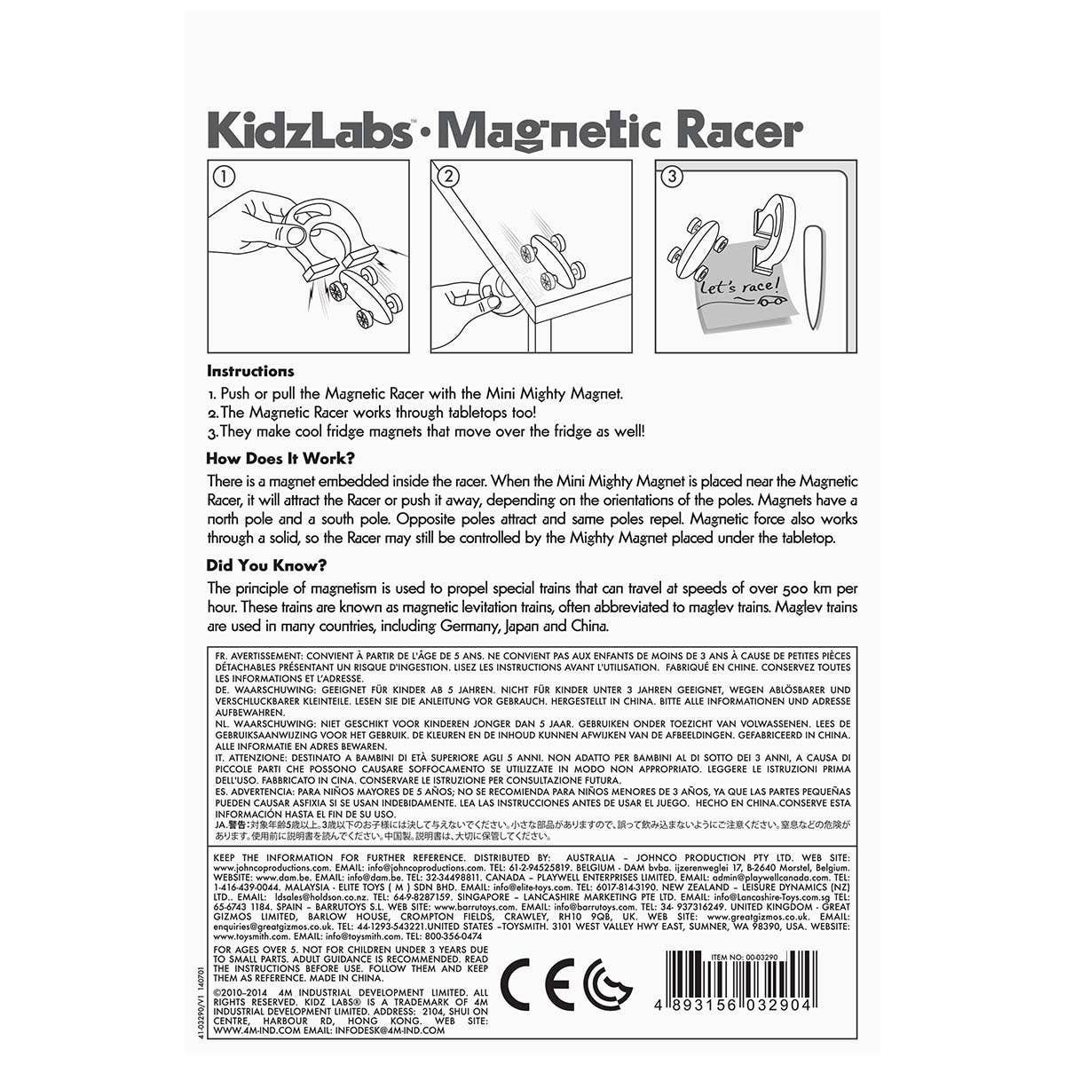 4M KidzLabs Mighty Magnetic Racer DIY Kit