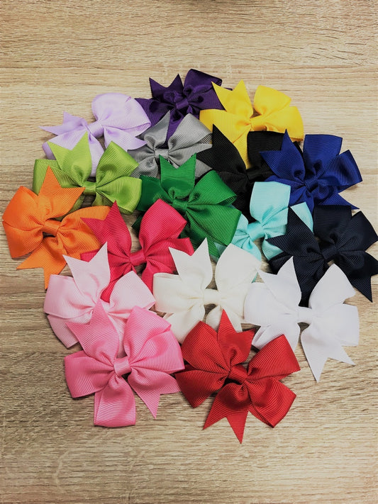 Solid Colored Pinwheel Hair Bows