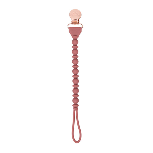 Sweetie Strap Pacifier Clip - Rosewood Beaded