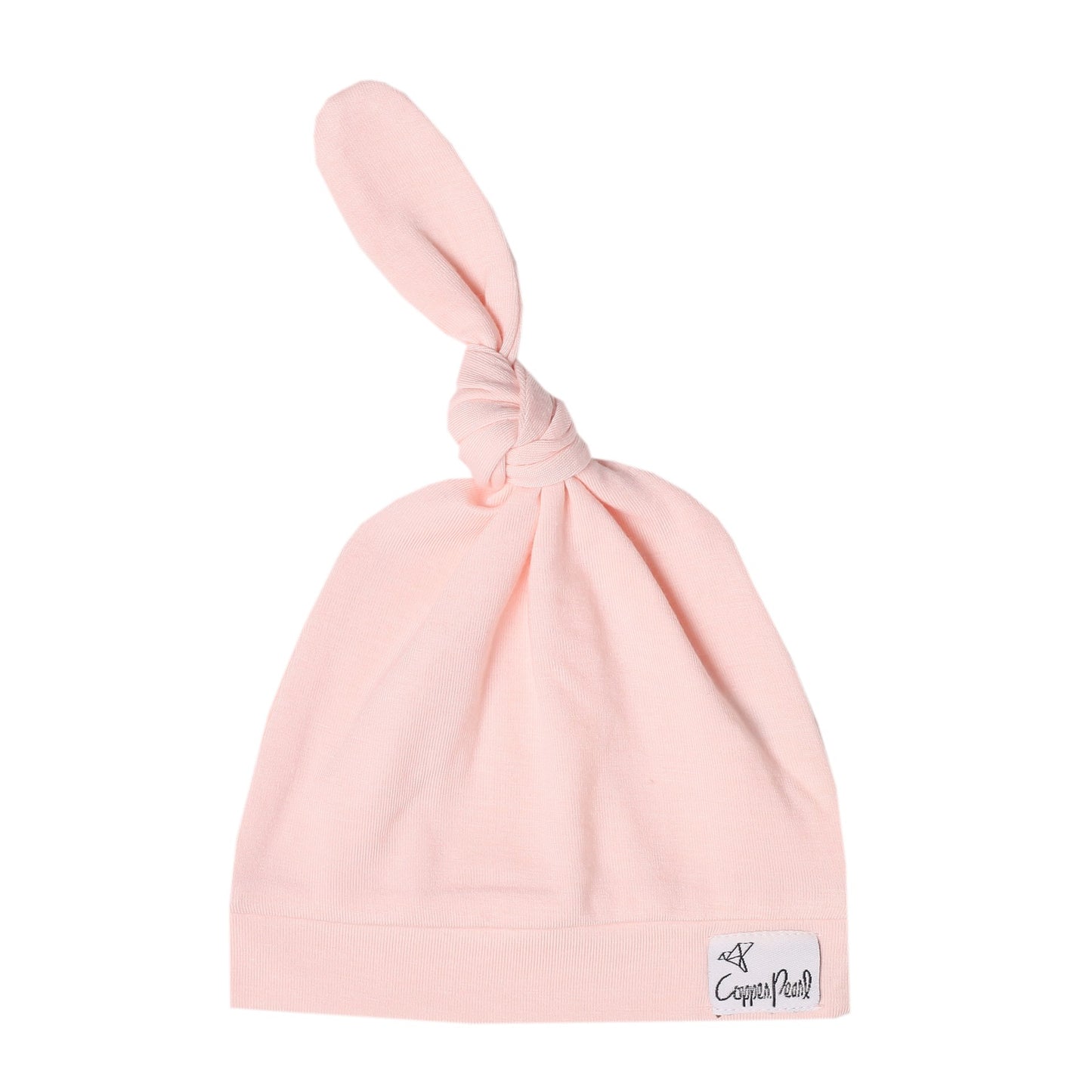 Copper Pearl Top Knot Hat 0-4mo - Blush