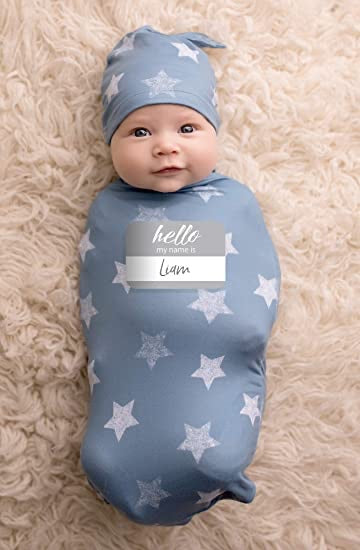 Itzy Ritzy Cutie Cocoon and Hat Set - Blue Stars