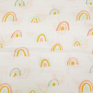 Loulou Lollipop Muslin Swaddle Blanket - Pastel Rainbow