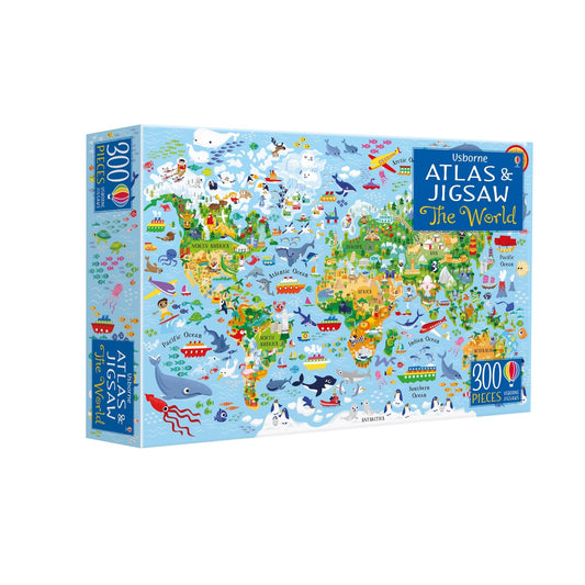 Atlas Book & Jigsaw Puzzle - The World (300pc) by Usborne