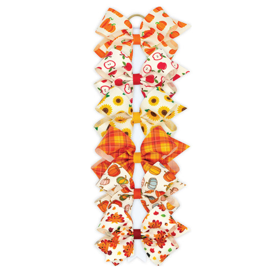 Medium Harvest-Themed Print Grosgrain Bow