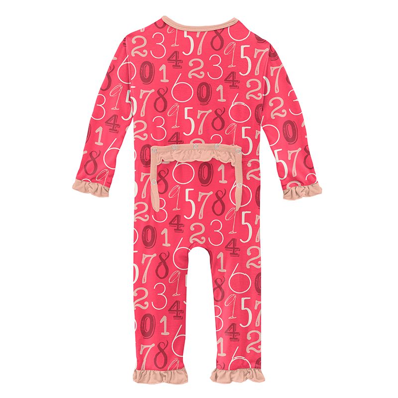 Print Classic Ruffle Coverall with Snaps - Taffy Math