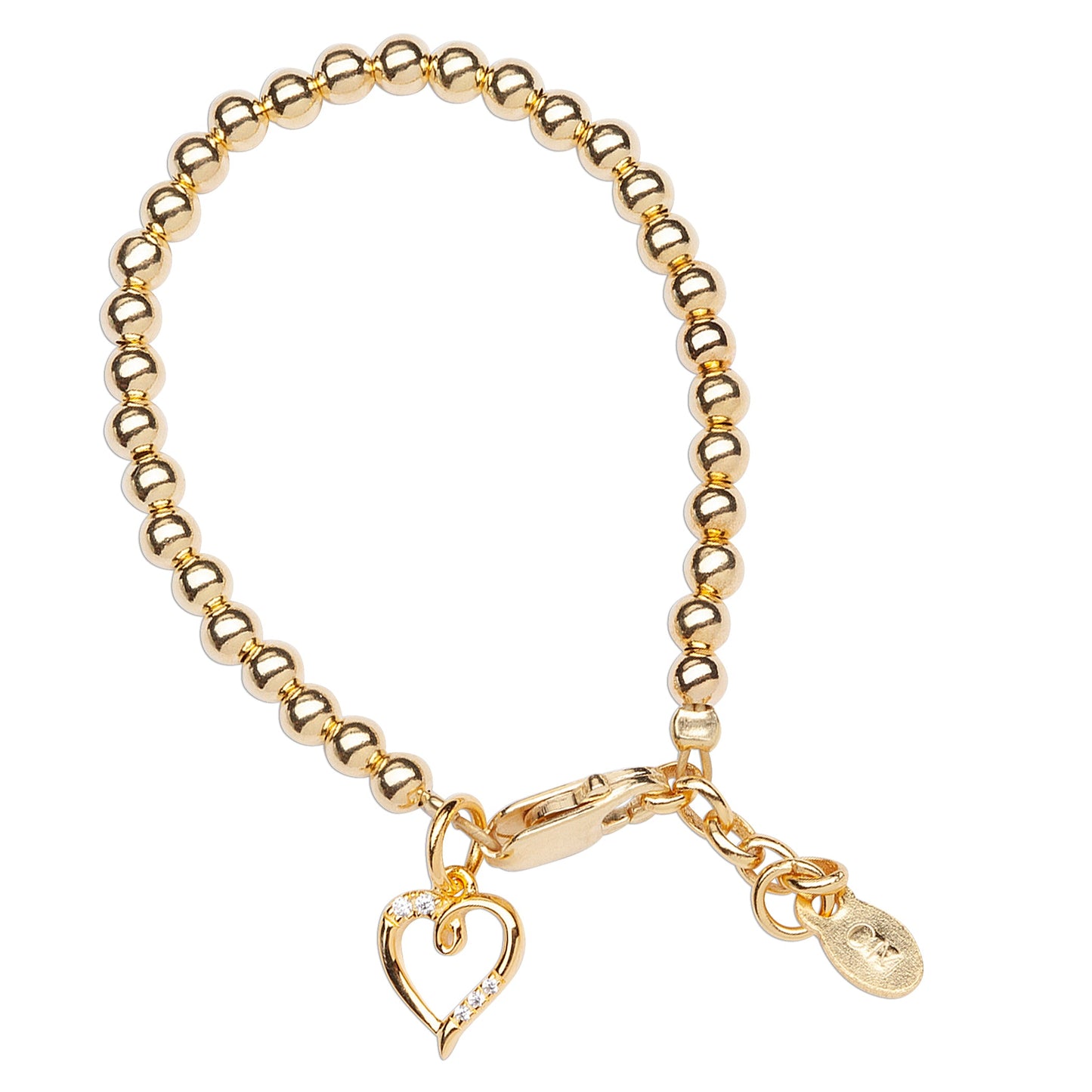 Aria | 14K Gold Plated | Heart Charm | Bracelet