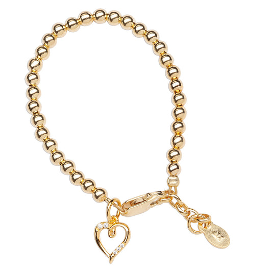 Aria | 14K Gold Plated | Heart Charm | Bracelet
